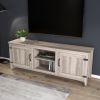 WESOME TV Stand Storage Media Console Entertainment Center with 2 Doors, Multiple Colors - Grey Walnut