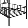 Metal House Bed Frame Twin Size with Slatted Support No Box Spring Needed - White