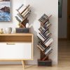 5-Tier Floor Standing Tree Bookcase with Drawer - Brown