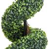 Artificial Boxwood Spiral Plant with Pot Green 23.2" - Green