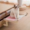 One-Step Cat Bed for Window sill & Bedside;Cat Window Perches ; Sliding Clamping Slot Adjustment Cat Hammock - White fluffy