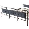 King size High Boad Metal bed with soft head and tail, no spring, easy to assemble, no noise   - Dark Gray - Metal