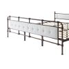 King size High Boad Metal bed with soft head and tail, no spring, easy to assemble, no noise   - White - Metal
