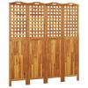4-Panel Room Divider 63.8"x0.8"x70.9" Solid Wood Acacia - Brown