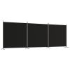 3-Panel Room Divider Black 206.7"x70.9" Fabric - Black