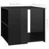 Side Table High Gloss Black 19.7"x19.7"x17.7" Engineered Wood - Black