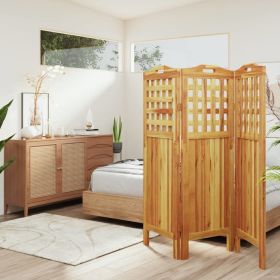 3-Panel Room Divider 47.8"x0.8"x45.3" Solid Wood Acacia - Brown