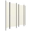 5-Panel Room Divider Cream White 98.4"x70.9" - White