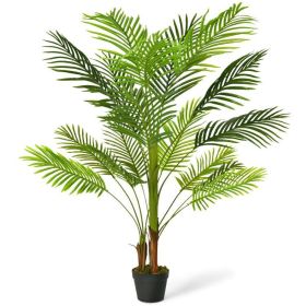 Indoor Outdoor Decorative Accessories Artificial Areca Palm Decorative Silk Tree - Green - 4.3 Ft