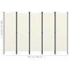 5-Panel Room Divider Cream White 98.4"x70.9" - White