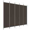 5-Panel Room Divider Brown 98.4"x78.7" Fabric - Brown