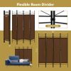 6 Feet 4-Panel Folding Freestanding Room Divider - Brown