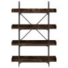 Bookcase 4-Tier Smoked Oak 39.4"x13"x57.3" Engineered Wood - Brown