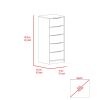 Kaia 5 Drawer Dresser; Vertical Dresser -Smokey Oak / White - as Pic