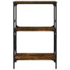 Bookcase 3-Tier Smoked Oak 23.2"x13.8"x35.6" Engineered Wood - Brown