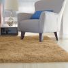 Fluffy Bedroom Rug 4' x 2.6' Anti-Skid Shaggy Area Rug Decorative Floor Carpet Mat  - Coffee