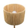 Thebae Solid Wood 21.3" Table Lamp with In-line Switch Control and Grass Made-Up Lampshade - as Pic