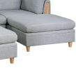 Living Room Furniture 5pc Modular Sofa Set Light Grey Dorris Fabric Couch 2x Corner Wedges 1x Armless Chair And 2x Ottoman - as Pic