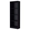 Sutton Bookcase with Tier Storage Shelves - Black
