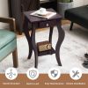 2-Tier End Table with Drawer and Shelf for Living Room Bedroom - Brown