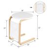 Bentwood Sofa Side Table with Square Tabletop and Storage Bag - White