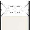 4-Panel Room Divider Cream White 63"x70.9" - White