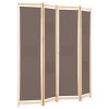 4-Panel Room Divider Brown 62.9"x66.9"x1.6" Fabric - Brown