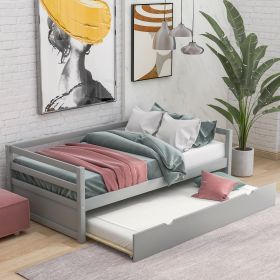 Daybed with Trundle Frame Set, Twin Size, Gray(New SKU:WF283064AAE) - as pic