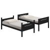 Black Twin/Twin Bunk Bed with Built-in Ladder - as Pic