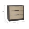 Cannon 3-Drawer Rectangle Dresser Black Wengue and Light Oak - as Pic