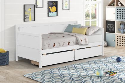 Daybed with 2 drawers; White - as picture