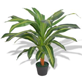 Artificial Dracaena Plant with Pot 35.4" Green - Multicolour