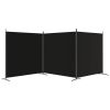 3-Panel Room Divider Black 206.7"x70.9" Fabric - Black