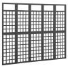5-Panel Room Divider/Trellis Solid Fir Wood Black 79.3"x70.9" - Black