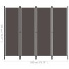 4-Panel Room Divider Anthracite 78.7"x70.9" - Anthracite