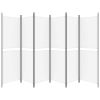 6-Panel Room Divider White 118.1"x70.9" Fabric - White