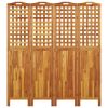 4-Panel Room Divider 63.8"x0.8"x70.9" Solid Wood Acacia - Brown