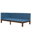 Upholstered Daybed/Sofa Bed Frame Twin Size Linen-Blue - as Pic