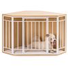 Mewoofun Wooden and Metal Dog House for Small/Medium Dog Crate Furniture Pets - WP058