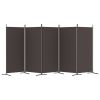 5-Panel Room Divider Brown 170.5"x70.9" Fabric - Brown