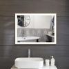 Rectangular Single Aluminum Framed Anti-Fog LED Light Wall Bathroom Vanity Mirror - 24*32 - Gold