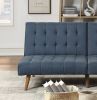 Navy Color Modern Convertible Sofa 1pc Set Couch Polyfiber Plush Tufted Cushion Sofa Living Room Furniture Wooden Legs - as Pic