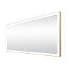 Rectangular Single Aluminum Framed Anti-Fog LED Light Wall Bathroom Vanity Mirror - 60*28 - Gold
