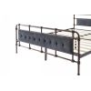 Queen size High Boad Metal bed with soft head and tail, no spring, easy to assemble, no noise - Dark Gray - Metal