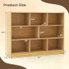 3-Tier Open Bookcase 8-Cube Floor Standing Storage Shelves Display Cabinet - Yellow