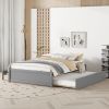 FULL BED WITH TWIN SIZE TRUNDLE AND TWO DRAWERS FOR GREY COLOR - as Pic