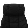 Massage Recliner with Ottoman Black Faux Leather and Bentwood - Black
