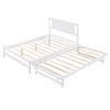 Full Size Platform Bed with Adjustable Trundle,White(Old SKU:SM000248AAK) - as Pic