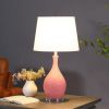 28" Pink Telli Pebble Mid-Century Resin Table Lamp - as Pic