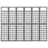 6-Panel Room Divider/Trellis Solid Fir Wood Gray 95.5"x70.9" - Grey